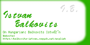 istvan balkovits business card